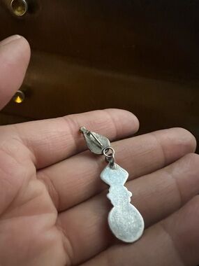 Unique Vintage sterling Silver Drop boho pendant